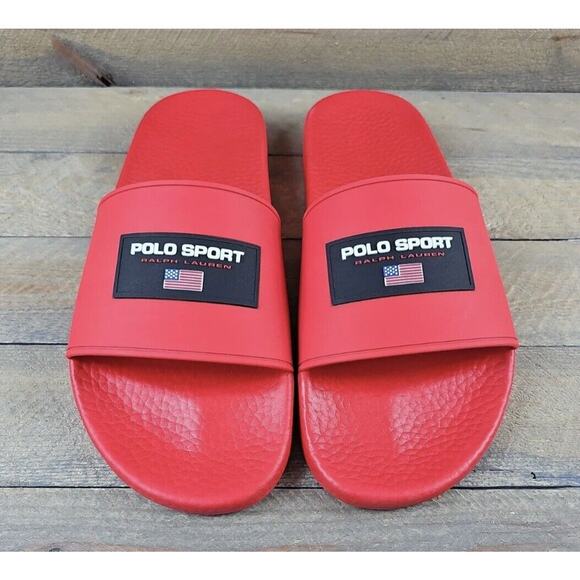 Polo Sport Ralph Lauren RRL Slides Boat Sandals Red Shoes Mens 12 New Fast Ship main image 7